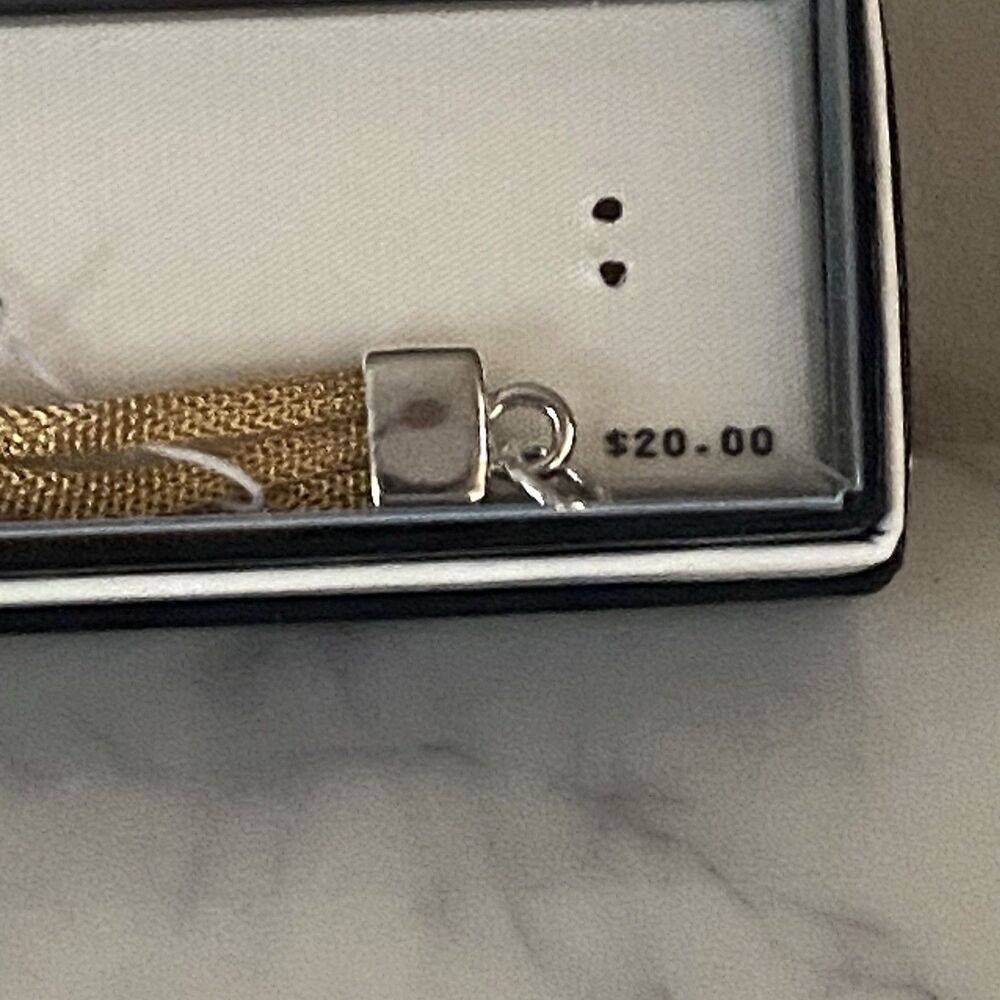 Anne Klein Vintage Golden Mesh Bracelet Polished X Stations Gold Tone NOS 7” - Picture 4 of 7